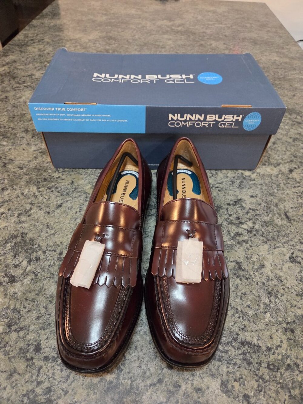 Vintage Size 91/2 Nunn Bush Men's Shoes Slip-On Genuine Leather Comfort Gel New